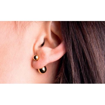 Earrings double balls in black steel 6 and 9,8 mm 3131579N One Man Show 29,90 €