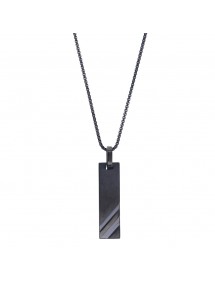 Rectangle necklace in dark blue steel 317049 One Man Show 49,90 €