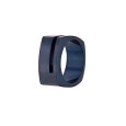 anillo rectángulo redondeado de acero de color azul oscuro