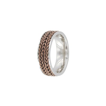 Steel ring with chocolate chain motifs in the middle 311492 One Man Show 39,90 €