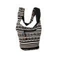 Black and white indian messenger bag 100% cotton