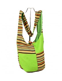 Besace indienne verte et rayures de couleurs en 100% coton 39352 Paris Fashion 18,90 €