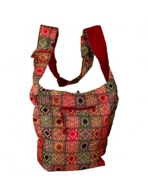 Burgundy indian messenger bag 100% cotton