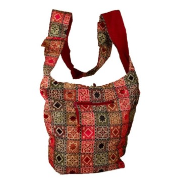 Burgundy indian messenger bag 100% cotton 47427 Paris Fashion 18,90 €