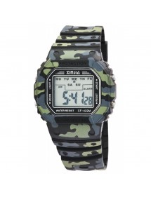 XINJIA Uhr mit Camouflage-Silikonarmband