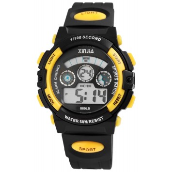 Sport digital watch XINJIA black and yellow 2410006-003 XINJIA 19,90 €