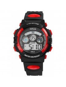 Reloj digital deportivo XINJIA negro y rojo