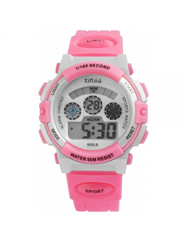 Sport digital watch XINJIA Pink and gray