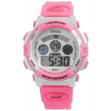 Sport digital watch XINJIA Pink and gray 2410006-006 XINJIA 16,00 €