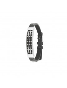 Equine leather bracelet with a large rectangle with steel grid 31812299 One Man Show 39,90 €