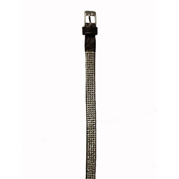 Armband aus schwarzem Rindsleder und Strass, Dornschließe aus Stahl 31812200N One Man Show 16,00 €