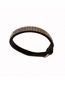 Armband aus schwarzem Rindsleder und Strass, Dornschließe aus Stahl 31812200N One Man Show 28,00 €