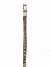 Armband aus weißem Rindsleder und Strass, Dornschließe aus Stahl 31812200B One Man Show 28,00 €