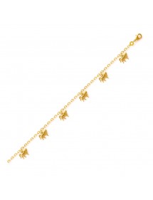 Magnífico brazalete chapado en oro con caballos, longitud 18 cm