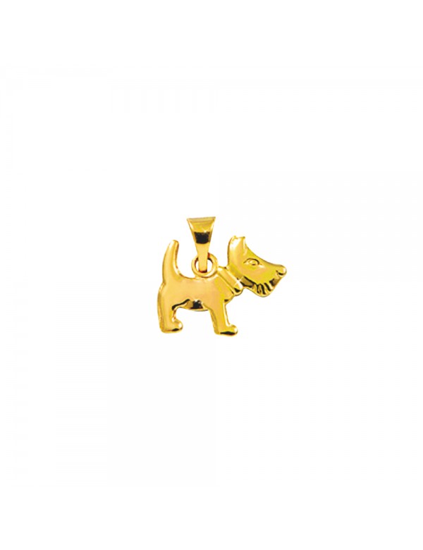 Colgante de perro chapado en oro