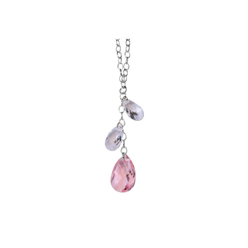 Swarovski Diana Clear and Pink Crystal Necklace - Walmart.com