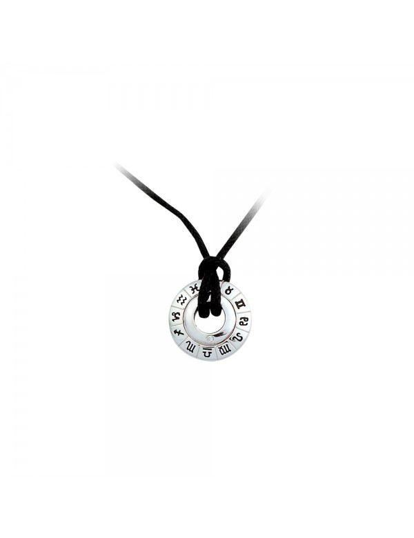 Zodiac pendant in 925/1000 silver with black cord