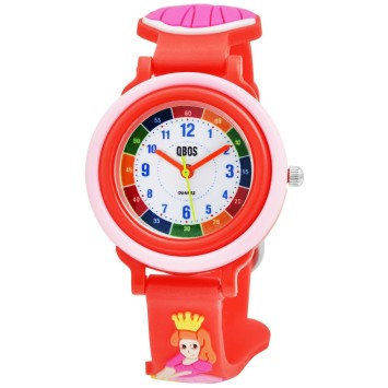 Montre pédagogique QBOS Princesse avec bracelet silicone rouge 4500025-003 QBOSS 19,95 €