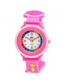 QBOS Princess pädagogische Uhr mit rosa Silikonarmband