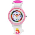 QBOS Princess educational watch with white silicone strap