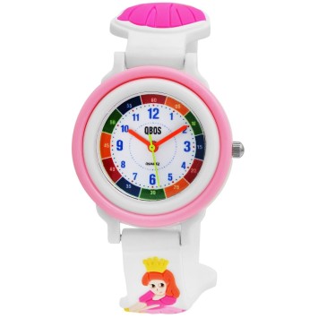 QBOS Princess educational watch with white silicone strap 4500025-002 QBOSS 12,00 €