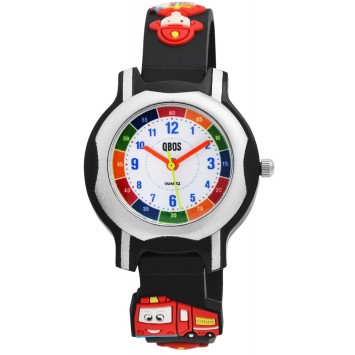 Reloj educativo QBOS con correa de silicona negra para bomberos 4500023-001 QBOSS 12,00 €