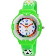 Reloj de fútbol QBOS, correa de silicona verde claro