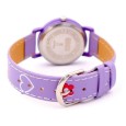Montre fille QBOS bracelet avec cœurs en similicuir violet