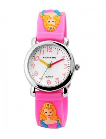 Princess Excellanc Uhr mit rosa Silikonarmband