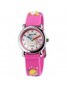 Reloj Excellanc Pony con correa de silicona rosa